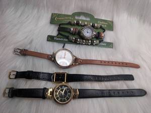 lot 4516 image: Fashion Watch Lot 4 Pieces Armitron Pulsar Fossil Connemara Marble