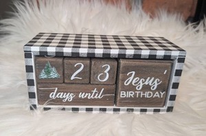 lot 5700 image: Jesus Birthday Wood Block Countdown Calendar&nbsp