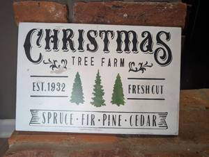 lot 5701 image: Christmas Tree Farm Wood Sign