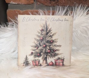 lot 5706 image: Inkwood Crafters O Christmas Tree Wooden Sign