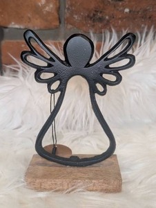 lot 5708 image: Angel Decorative Figurine with Wood Base&nbsp