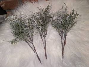 lot 5901 image: Faux Plants &amp Florals Dried Branches with Snow Coating - 3 ct
