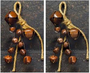 lot 5903 image: Vintage-Style Bells w Twine Decor - 2 ct