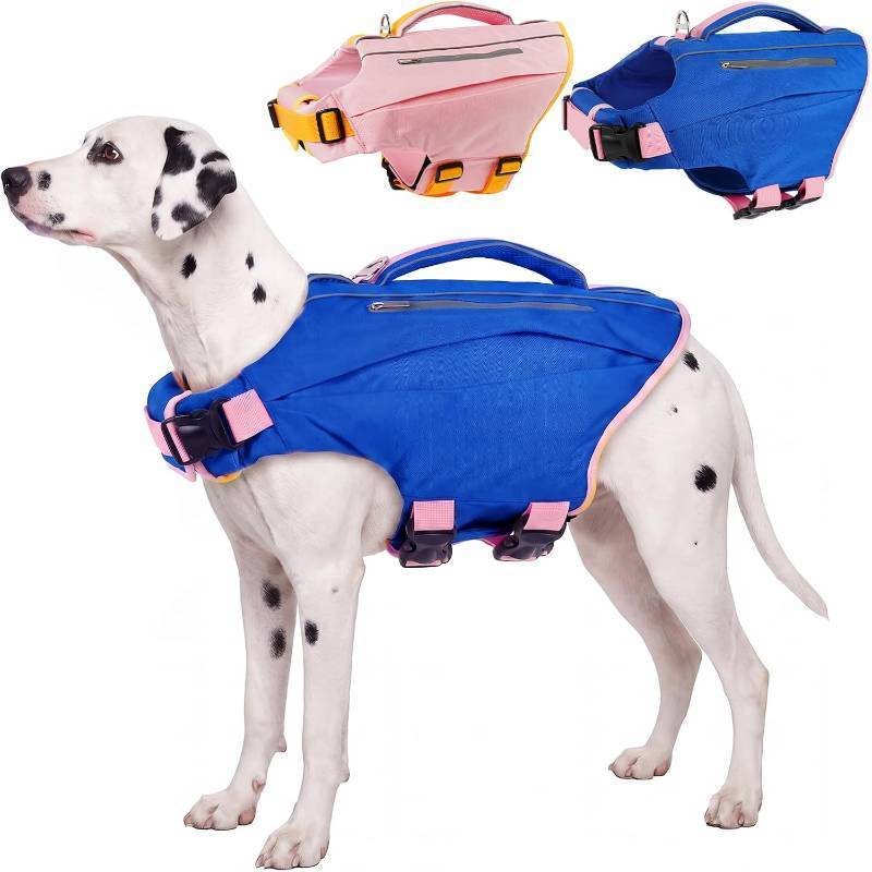 lot 48525 image: Kuoser Dog Life Jacket with Rescue Handle, High Flotation Vest Adjustable, Large