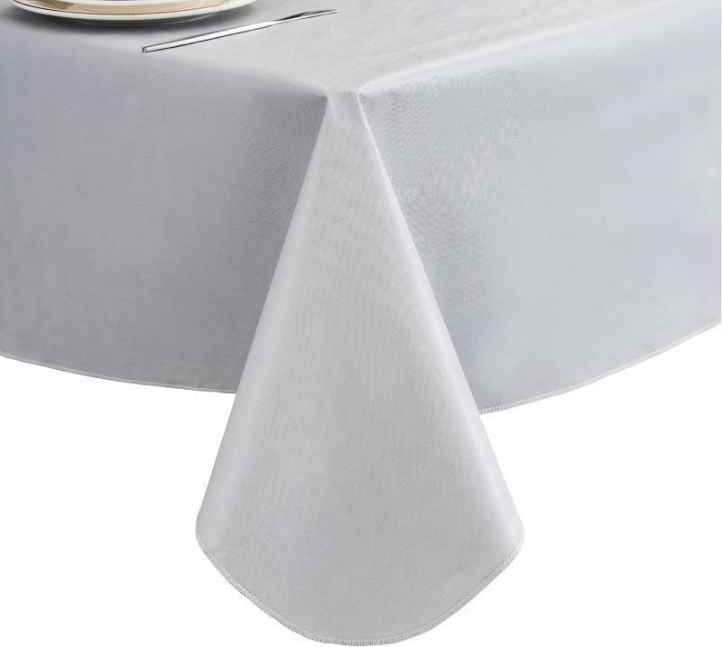 lot 48594 image: Rectangular Vinyl Tablecloth with Flannel Backing, Gray Size 70x52