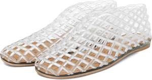 lot 34085 image: Jelly Mesh Ballet Flats for Women Clear Hollow Jellies Flat Sandals Round Toe Slip On Beach Balleria Flat Shoes, Size 41