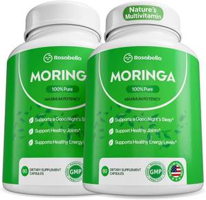lot 34480 image: Rosabella Moringa Capsules - Pure Moringa Powder, Energy, Skin, Immune & Gut Health Superfood, Rich in Antioxidants, Essential Vitamins & Amino Acids, Natural Green Superfood Supplement - 120 Count