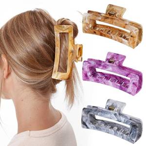 lot 34497 image: SHINLEA Hair Clips for Women, 5 Inch Large Hair Claw Clips for Women Thin Thick Curly Hair, 3Pcs Big Hair Claw Clips, Ideal for Home Party and Work Styling, Square Hair Accessories for Girls Gift