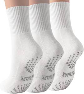 lot 34508 image: 16 Boxes Womens Pilates Non slip Yoga Socks Dance Gym Exercise Ankle Socks 3 Pair Each Black White Gray