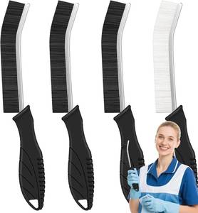 lot 79259 image: 4Pcs Crevice Cleaning Brushes for Household Use, Grout Cleaner Brush, Hard Bristle Groove, Gap Cleaning Tool, Suitable for Areas Usually Difficult to Reach