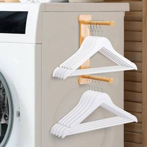 lot 34967 image: Bamboo Hanger Organizer Stacker Magnetic Hanger Holder for Laundry Room (Bamboo)