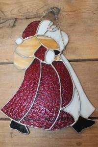 12" Long Santa Stain Glass