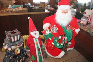 lot 4312 image: 20 Tall Vtg. Painted Face Santa and More