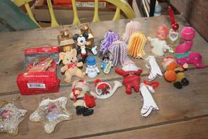lot 4338 image: Vintage Flocked Christmas Ornaments & More