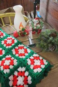 lot 4345 image: Lap Afghan, Stain Glass Candle and More