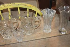 lot 4376 image: Glass Pitchers and Vases