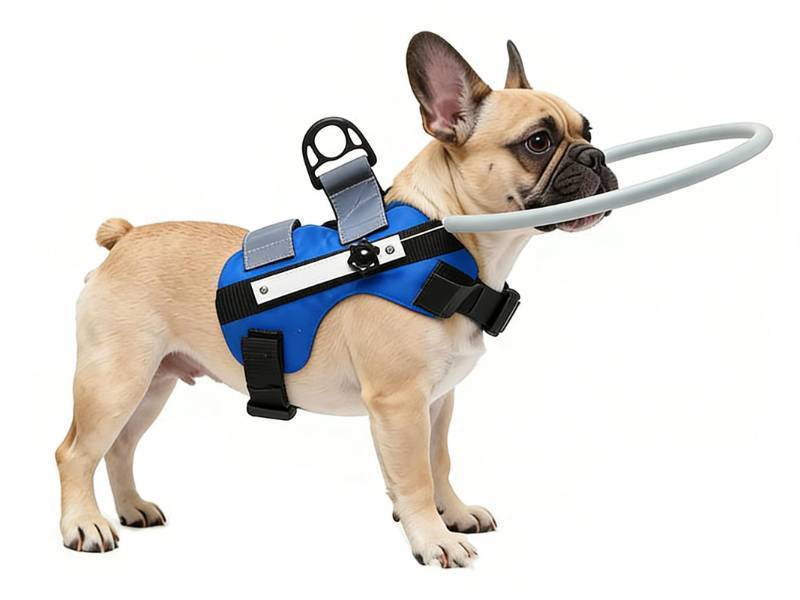 lot 38932 image: Lightweight Adjustable Blind Ring for Dogs Cats, Pet Harness Guide Device (Blue-Upgrade, Small Weight 8.8-22 lbs (4-10kg)) - Retail $33