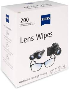 lot 29176 image: ZEISS Pre-Moistened Lens Cleaning Wipes, 200 Count - Retail $15
