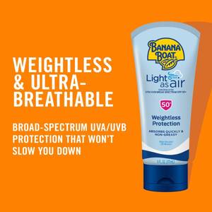 lot 29190 image: Banana Boat Light As Air Sunscreen Lotion SPF 50, 6 Fl Oz - Retail $9