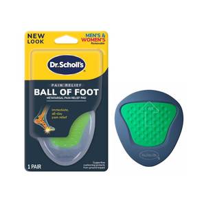 lot 29206 image: Dr. Scholl��s Pain Relief Orthotics for Ball of Foot Pain, Metatarsal Foot Pads for Women and Men, 1 Pair - One Size Fits All - Retail $11
