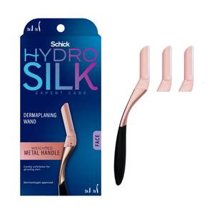 lot 29251 image: Schick Hydro Silk Dermaplane Razor for Women Face, 1 Handle & 3 Refills - Retail $12