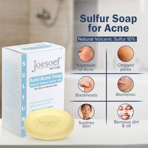 lot 29263 image: Joesoef Anti-Acne Soap, Natural Volcanic Sulfur 10%, for Oily to Normal Skin, 3.5-Ounces - Retail $13