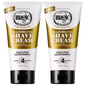 lot 29265 image: SoftSheen-Carson Magic Razorless Shaving Cream, Depilatory Hair Removal Cream, Works in 4 Minutes for Coarse, Curly Hair, 2 Count - Retail $11