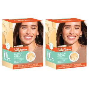 lot 29268 image: Sally Hansen Bleach Cream for Facial & Body Hair  Vegan Formula with Glycerin  All Skin Types  Pack of 2 (Package May Vary) - Retail $12