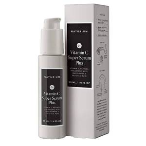lot 29289 image: Naturium Vitamin C Super Serum Plus, Smoothing Face Care, plus Retinol, Hyaluronic Acid, Niacinamide & Salicylic Acid, 1 oz - Retail $26