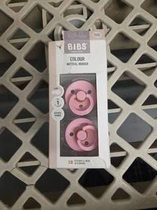 lot 649 image: BIBS Colour Natural Rubber Pacifiers Size 1 Pink Round 2-Pack - Retail $0