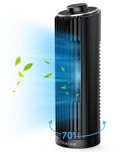 lot 663 image: Abolee Tower Fan, 23fts Desk Fan, 70° Oscillating Desk Fan, Standing Table Fan with 3 Modes, 2026 New 13 Bladeless fan for Bedroom, Home,Office - Retail $26