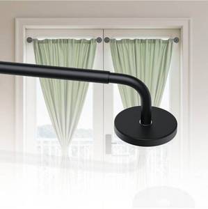 lot 666 image: Magnetic Curtain Rods for Metal Door, 18 to 30 Inch Curtain Magnet Rod 38 Inch Diameter Magnetic Caf� Rod Adjustable Appliances for French Doors Cafe Window(Black, 1Pack) - Retail $12
