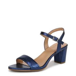 lot 673 image: Naturalizer Womens Bristol Heeled Sandal Dusk Blue Metallic Snake 6.5 M - Retail $64