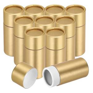 lot 693 image: uxcell 9pcs Kraft Paperboard Tubes, 10ml Empty Round Cardboard Box Gift Packing Box Tube Container for Essential Oil Bottle Packaging Crafts Pencils Tea Caddy Coffee Cosmetic, Gold - Retail $16