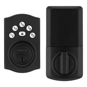 Kwikset Powerbolt 240 5-Button Keypad Matte Black Traditional Electronic Deadbolt Door Lock, Featuring Convenient Keyless Entry, Customizable User Codes and Auto-Locking - Retail: $52