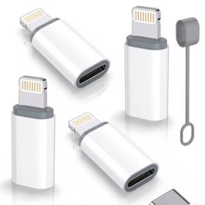 lot 701 image: USB C Type C to Lightning Adapter MFi Certified 4 Pack 27W Fast Charging Support Data Sync,Lightning to USB Type C Cable Adapter for iPhoneiPadfor Airpods,with Anti-Lost Loop,Not for AudioOTG - Retail $7