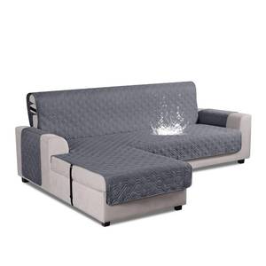 lot 703 image: VANSOFY Upgraded Sectional Couch Covers 100% Waterproof L Shaped Sofa Slipcover Reversible Chaise Lounge Cover for Sectional Sofa Cover for Pets Cat Dog(Small,Dark Gray) - Retail $40