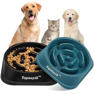 lot 729 image: 2 Pack Slow Feeder Dog Bowls for Medium Dogs & Cats - Retail $10