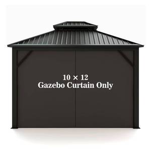 lot 733 image: Hugline Gazebo Universal Replacement Privacy Curtain 10 x 12 Gazebo Side Wall Outdoor Privacy Panel with Zipper (Black) - Retail $30