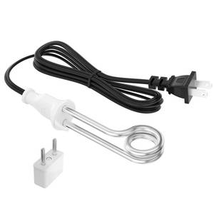 lot 735 image: Immersion Water Heater 300W 120240V Portable Immersion Water Heater Element, Instant Immersion Cup Mug Heater Fit Camping Traveling CoffeeTeaSoup Electric Water Portable Reheate - Retail $14