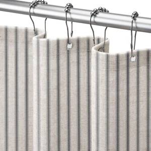 lot 755 image: Farmhouse Striped Shower Curtain Grey Vintage Linen Curtain 72W X 72L - Retail $26