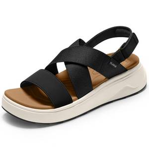 lot 769 image: Pre Owned Vilanva Womens Platform Walking Sandals with Arch Support Comfortable Orthotic Wedge Sandals for Plantar Fasciitis Relief Casual Criss Cross Strappy for 2030 Summer trendy Outfits Size 9 - Retail $27