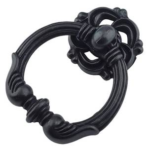 lot 770 image: MuDuJia 10-Pack Antique Black Vintage Look Drawer Pulls 2.2 Diameter Single Drop Pull Ring Handles for Bar Cabinet Bathroom Cabinet Dresser (10, 2 Antique Black) - Retail $34