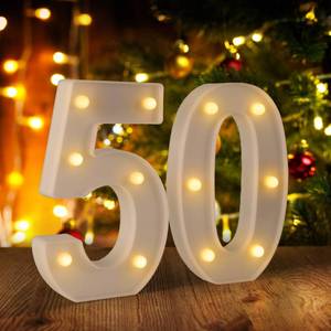 lot 771 image: 50th Birthday Decorations Woman Man,Marquee Numbers for 50th Wedding Anniversary Decorations,Light Up Numbers 50 Sign for Party Backdrop Wall Decor,50 Birthday Centerpieces Table Decoration - Retail $14