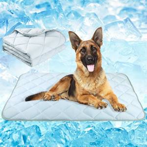 lot 778 image: Fuz Bigaza Dog Cooling Mat, Pet Washable Non-Toxic Summer Dogs Cats Cooling Pads Sleeping Kennel Mats Cool Ice Blanket for Indoor & Outdoor Dog Beach Essentials Gray Medium - Retail $16