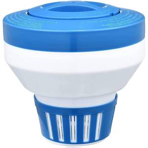 lot 804 image: Floating Chlorine Dispenser, Pool Spa ChlorineBromine Floater,7 Large Capacity Floating Chlorinator & Bromine Holder Fits 3 Inch Chemical Tablets��Collapsible�� - Retail $13