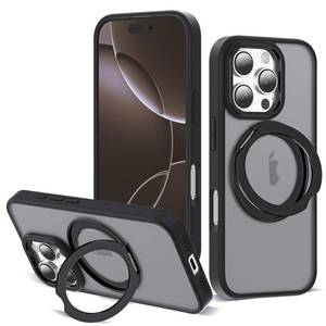 lot 806 image: Zalinbo for iPhone 16 Pro Case with 360° Spin Magnetic Stand,Black - Retail $28