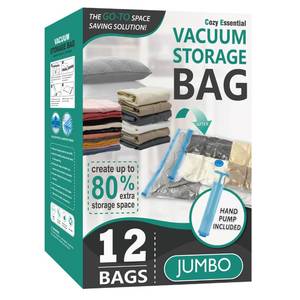 lot 811 image: 12 Jumbo Vacuum Storage Bags for Blankets & Bedding, Space Saver Bags - Retail $21