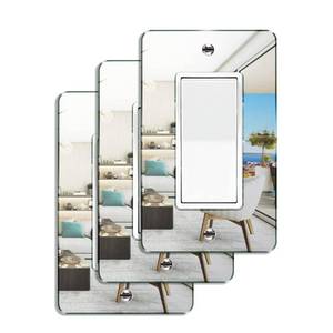 lot 825 image: 3 Pcs Mirror Acrylic Light Switch Plates Outlet Covers Durable Wall Plate Acrylic Mirrored Switch Plates And Outlet Covers Decorative Plates - Retail $12