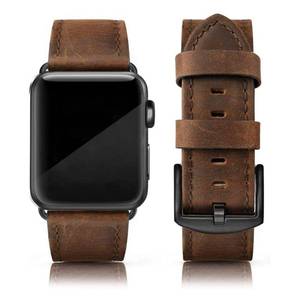 lot 836 image: EDIMENS Leather Bands Compatible with Apple Watch 46mm 45mm 44mm 42mm(Series 1 2 3) Band Men Women, Vintage Genuine Leather Wristband Replacement Band Compatible for Apple Watch iwatch Series 10 9 8 7 6 5 4 SE - Retail $9